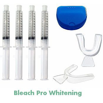 teeth whitening kit 3 extra large 10ml syringes with dental trays, case 